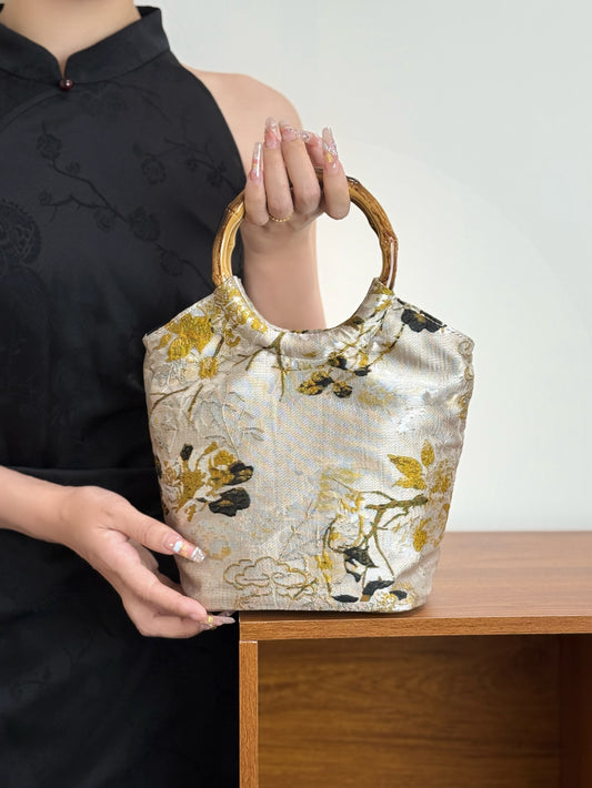 Gilded Cloud-Pattern Handbag