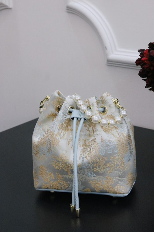 Gilded Embroidery Bucket Bag